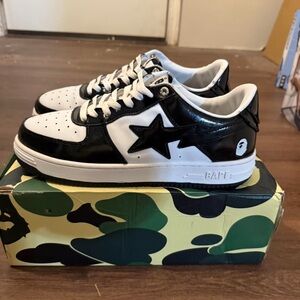 Bape Black and White Star Sneakers